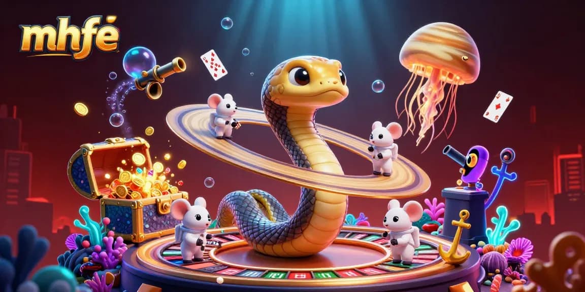 Engage in thrilling gambling action with mhfe at this vibrant casino-themed 3D illustration.