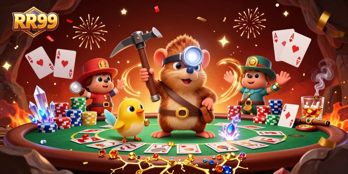 Engage with exciting games at RR99 while enjoying the thrilling poker action in a vibrant casino scene.