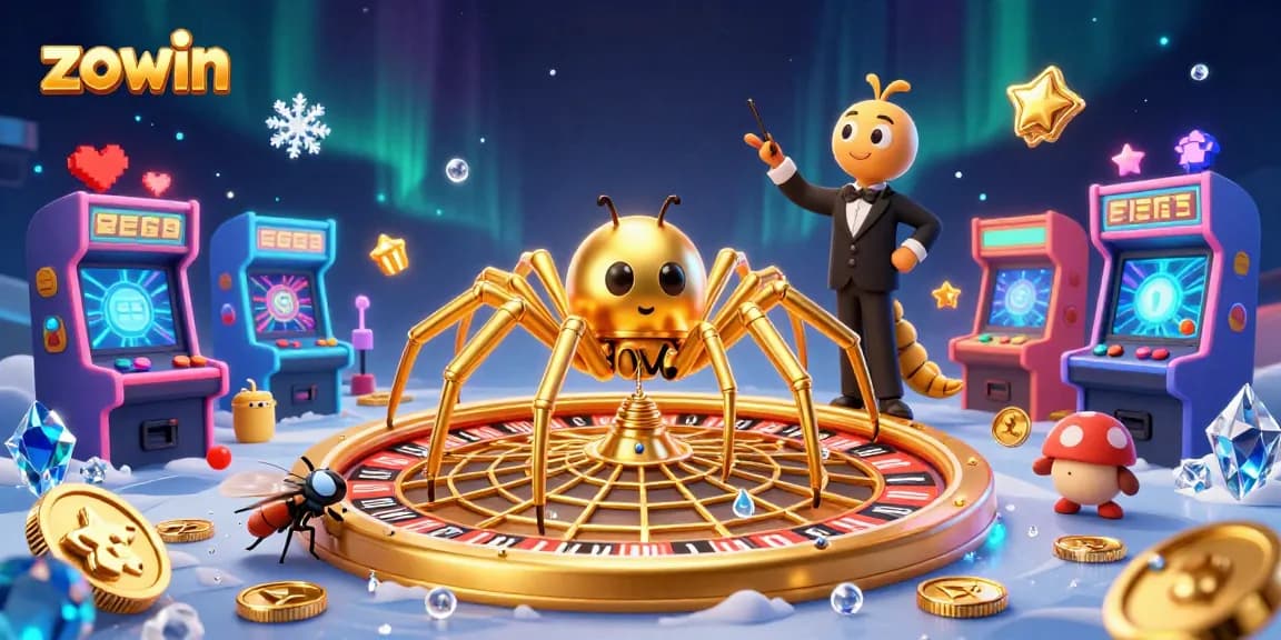 Experience thrilling bets with Zowin in a rich and dynamic casino-themed illustration.