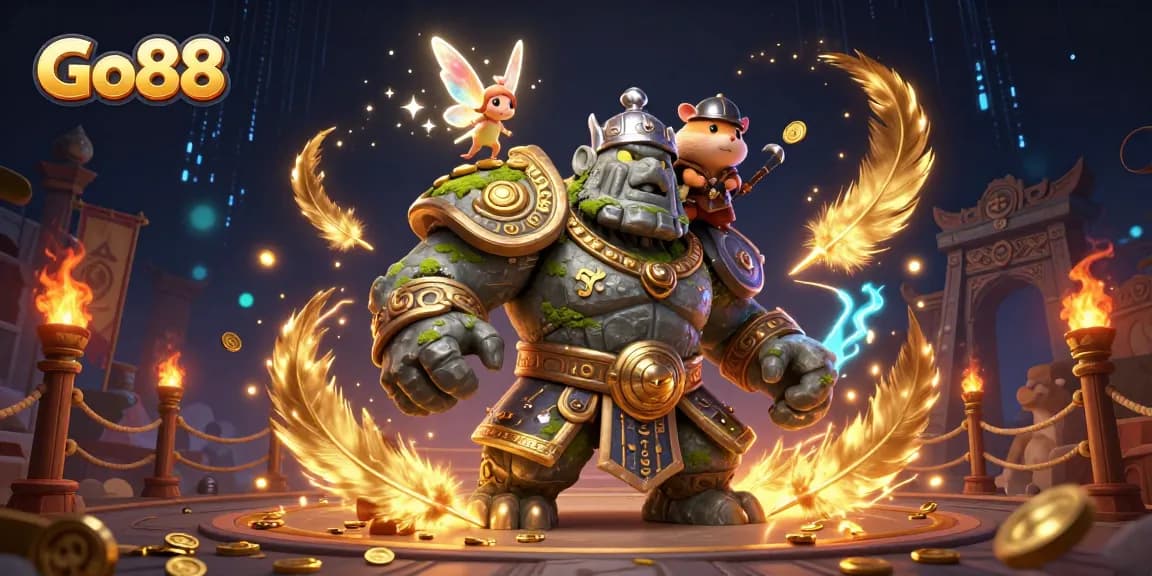 Go88 unleashes thrilling gameplay in a magical casino world with vibrant characters and dynamic elements.