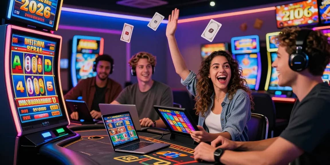 Exciting gameplay at new UK casino sites with players enjoying slots and live games in a vibrant digital environment.