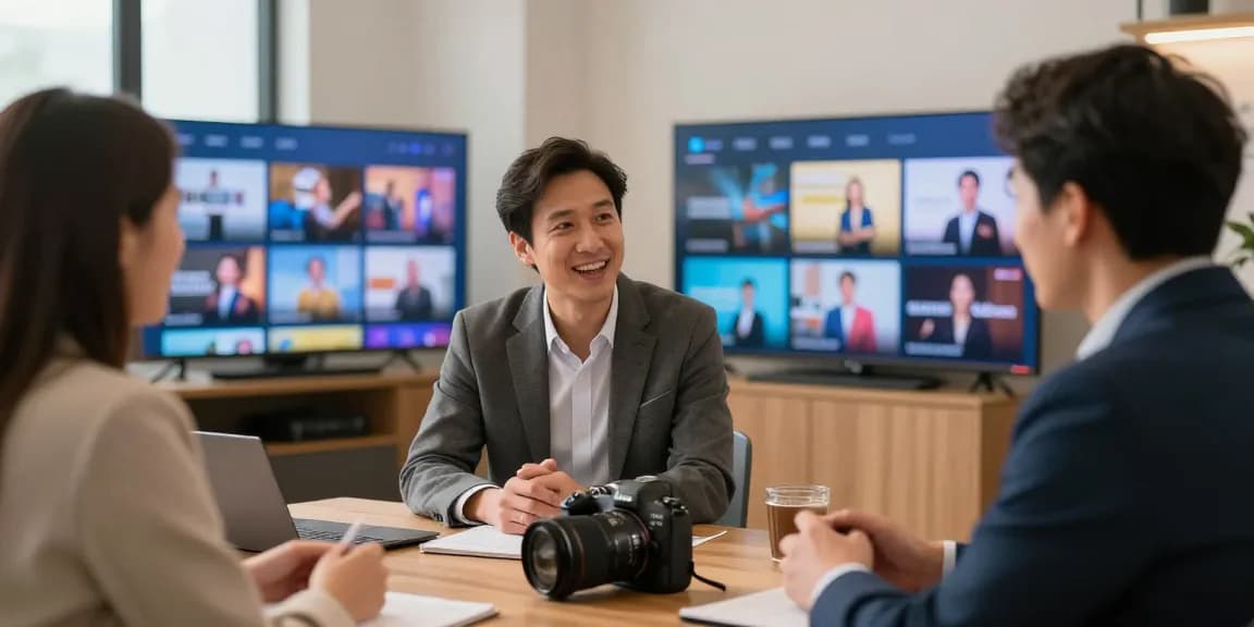 Trusted IPTV reseller discussing services with local business owner in community setting.