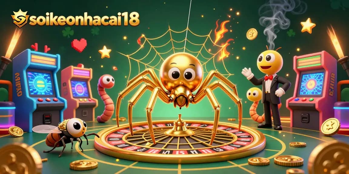 Spin the roulette wheel with soikeonhacai18 and bet alongside a nervous fly in this vibrant casino scene.