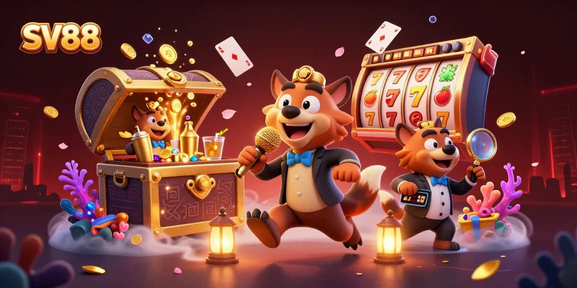 Experience the thrill at SV88 as hyenas run a comedy casino with vibrant game elements.
