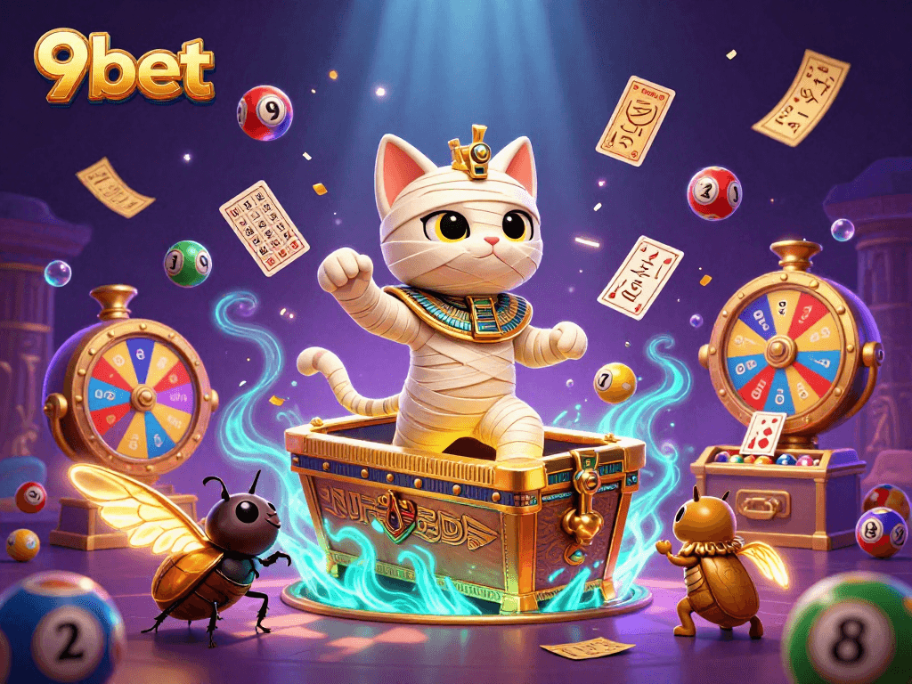 Experience thrilling gameplay at 9bet with the Egyptian mummy cat and exciting lottery elements!