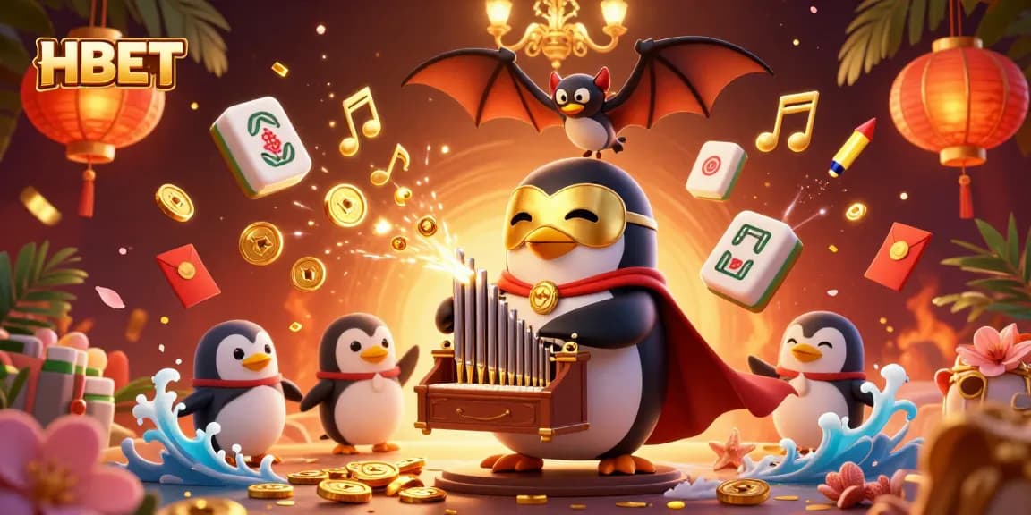Experience the excitement of HBET with a dynamic casino-themed illustration filled with engaging elements.