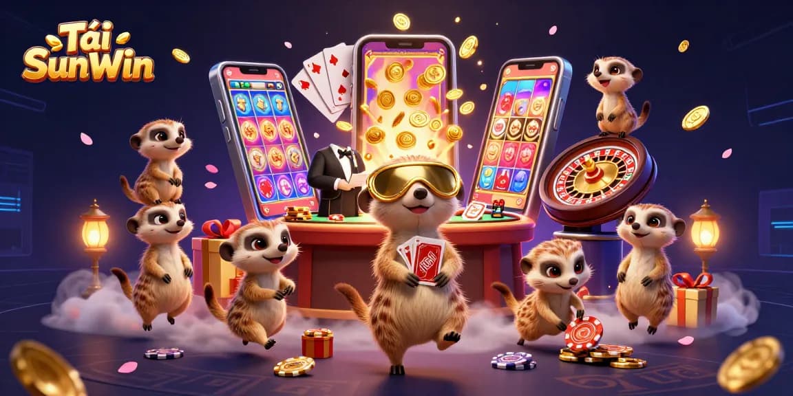Engage with Tải SunWin through a captivating casino adventure featuring meerkats managing games and winning big.