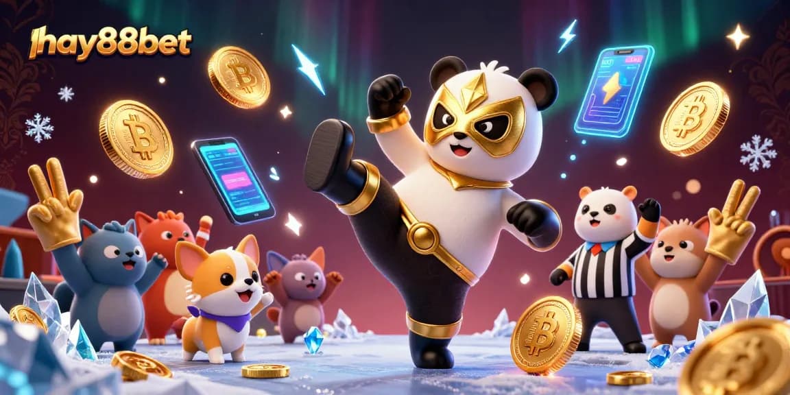Experience thrilling gaming action at hay88bet with colorful characters and crypto elements.