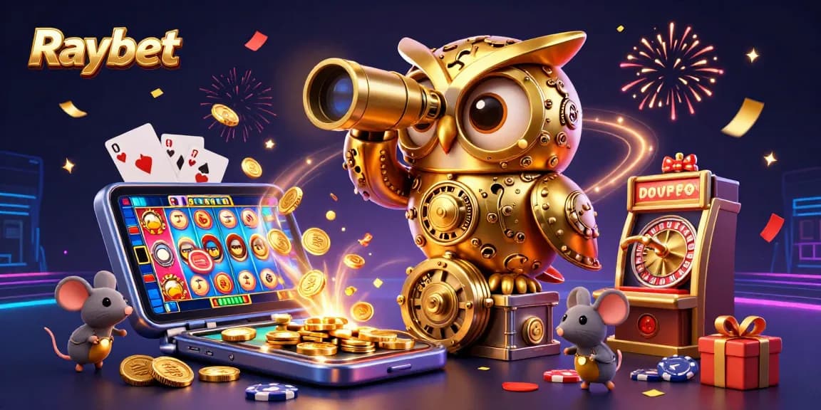 Experience Raybet's vibrant casino scene with dynamic characters and exciting slot games.