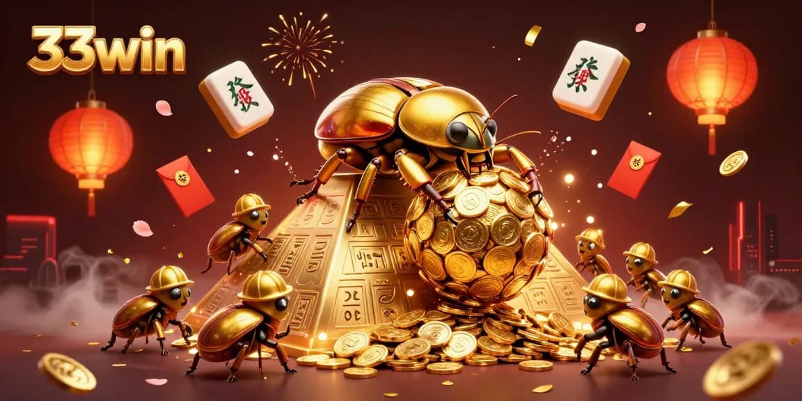 Experience luck with 33win's vibrant 3D casino adventure featuring golden mystery and excitement.