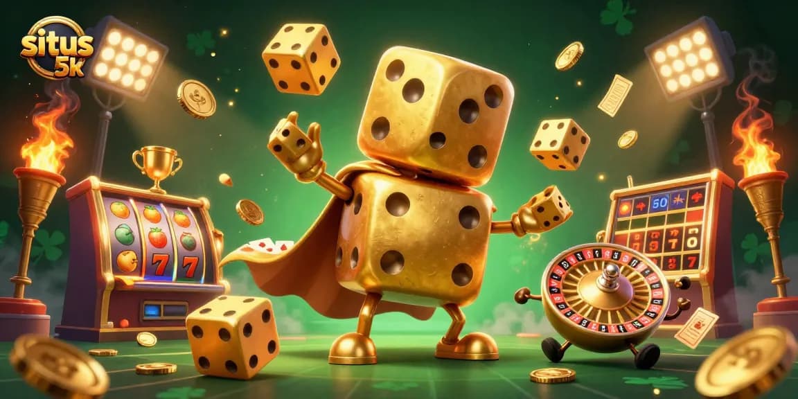 Experience the excitement of situs 5k with dynamic slot elements and engaging golden characters.