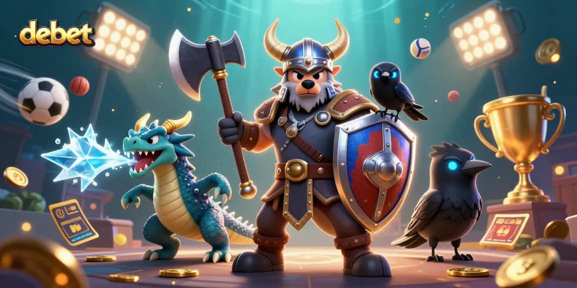 Engage in debet with thrilling sports action and fantasy characters in a dynamic casino scene.