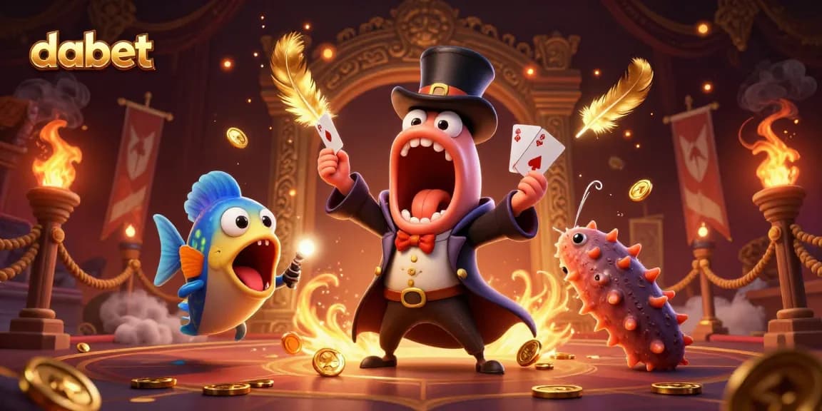 dabet showcases a captivating magic act with sea creatures in a vibrant casino-themed scene.