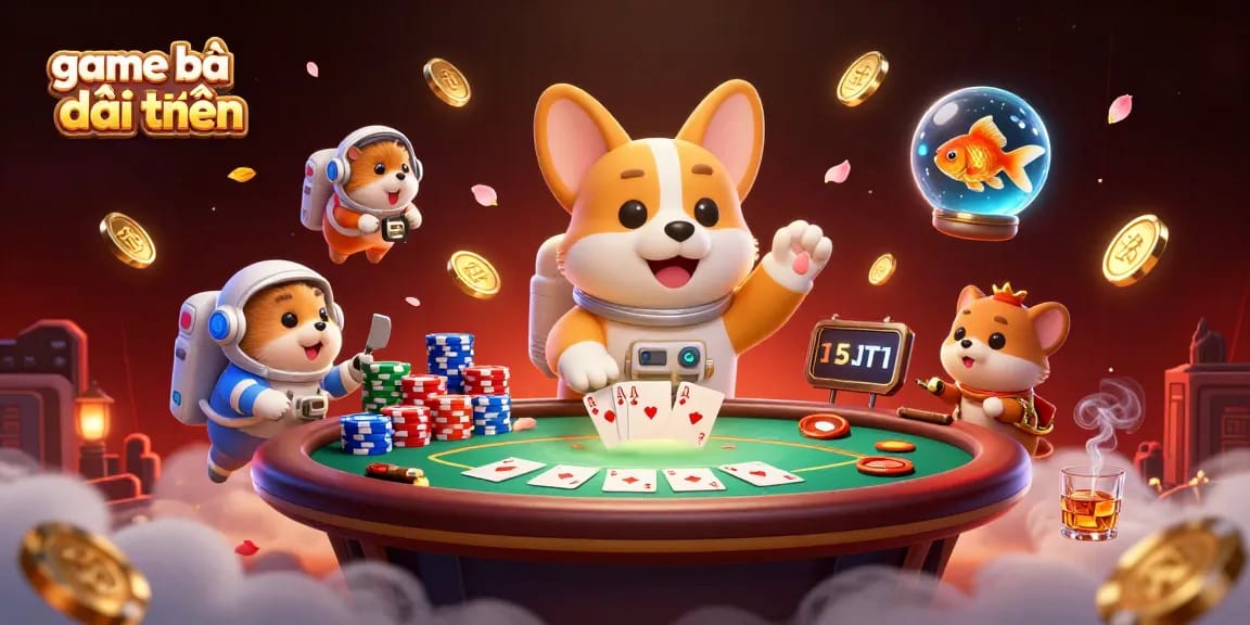 Experience the excitement of game bài đổi thưởng in a vibrant and engaging casino illustration.