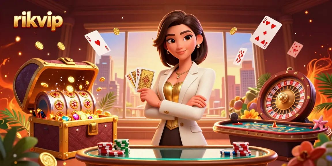 Experience thrilling action at rikvip with an elegant Asian dealer at a high-stakes casino table.