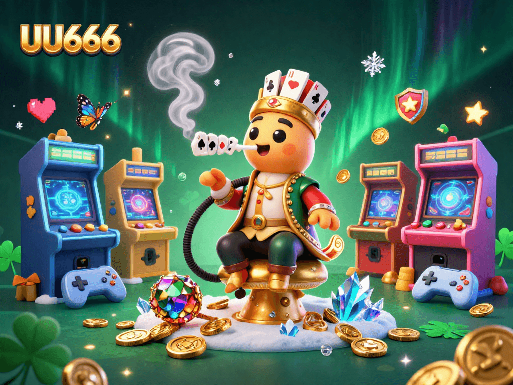 Experience vibrant casino gaming at UU666 with an enchanting caterpillar and dynamic elements.