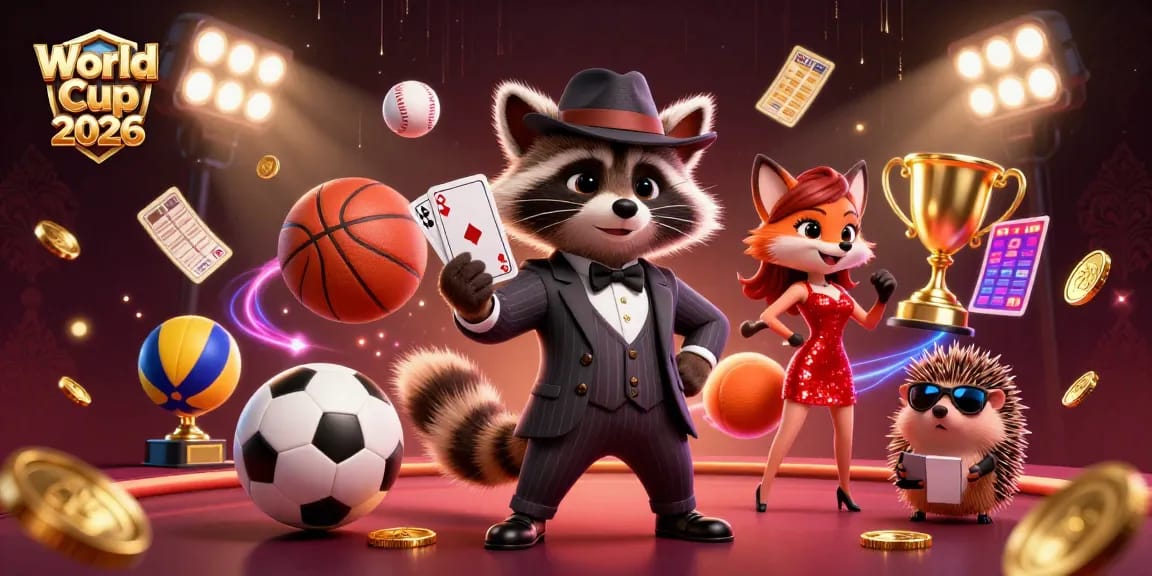 Engage in thrilling betting excitement at World Cup 2026 with cartoon characters celebrating victory.