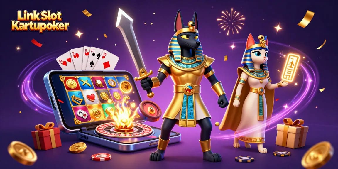 Experience thrilling gameplay with Link Slot Gacor Kartupoker, featuring dynamic slots and vibrant casino elements.