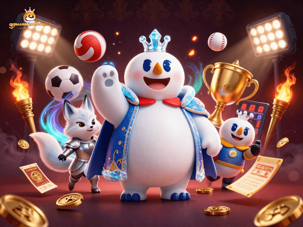 Experience gamenongtraivuive sports action with an ice king and snow fox in an epic 3D scene.