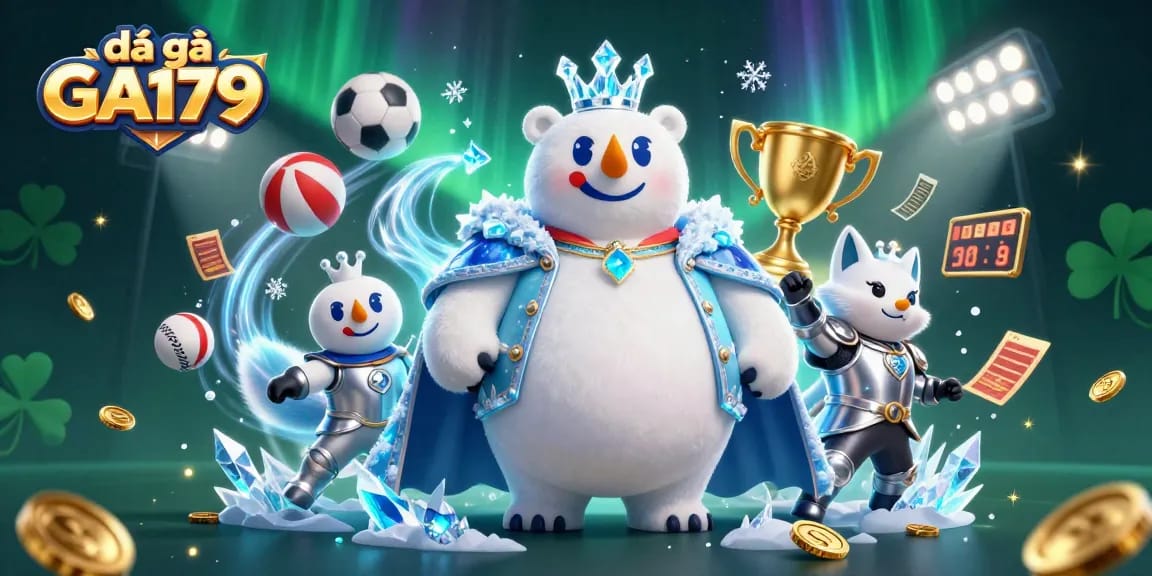 Bet on đá gà GA179 arena battles with a polar bear and fox in dynamic gaming glory.