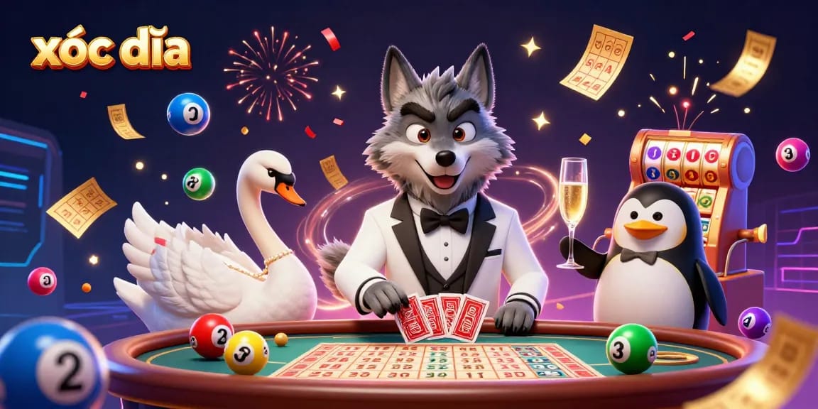 Play xóc đĩa with dynamic visuals, colorful elements, and engaging casino characters.