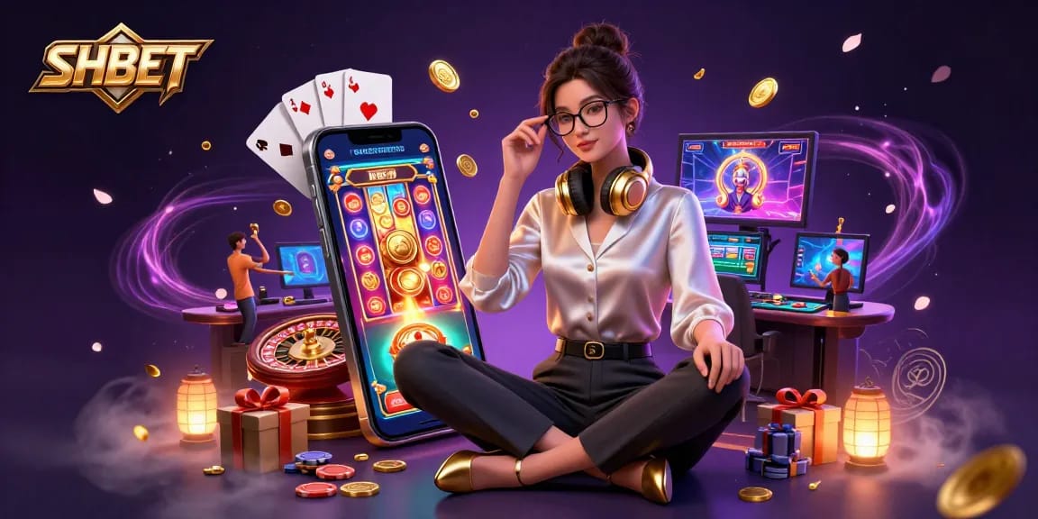Win with SHBET at vibrant casino games in an ultra-detailed 3D scene.