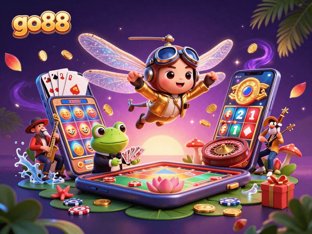 Experience the excitement of go88 with vibrant casino characters and dynamic game elements.