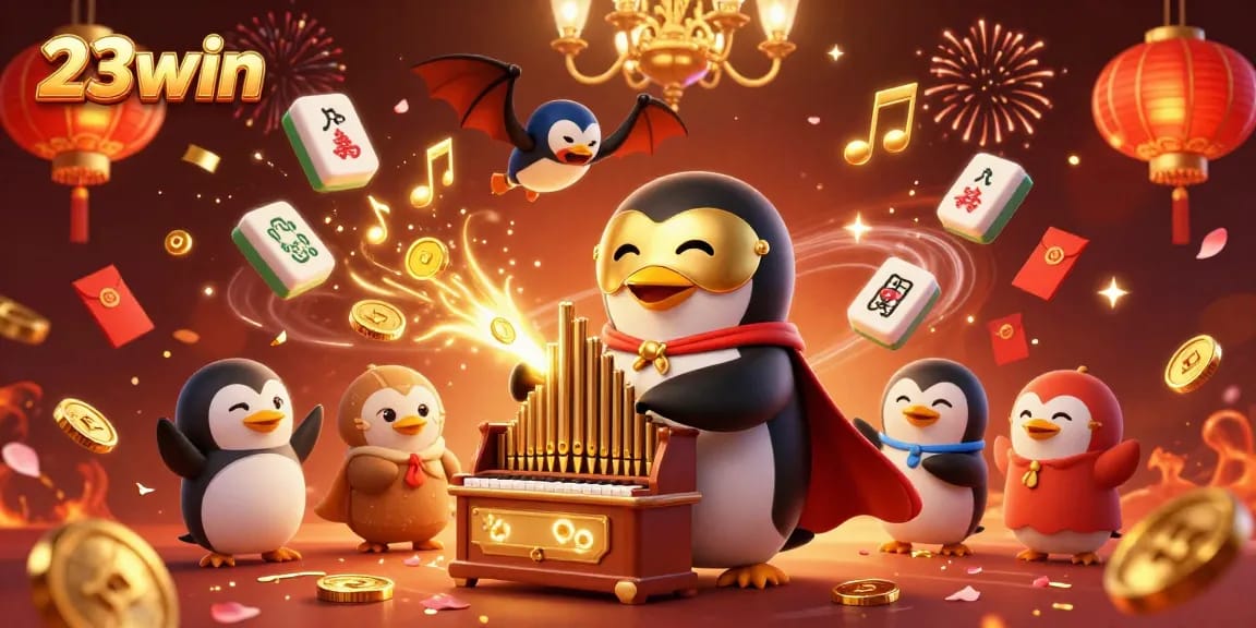 Experience winning excitement at 23win with vibrant casino delights in this 3D illustration.