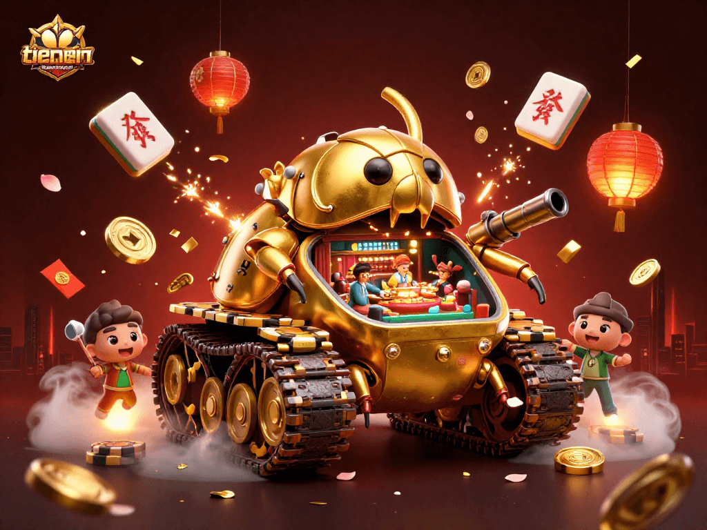 Experience vibrant gameplay action with the golden beetle tank at tienlenmiennam's casino scene.