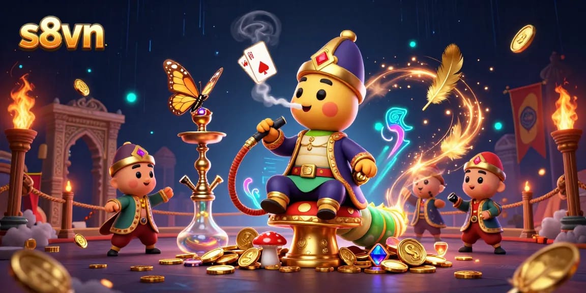 s8vn engages players in a vibrant casino scene featuring poker hands and dynamic gaming elements.