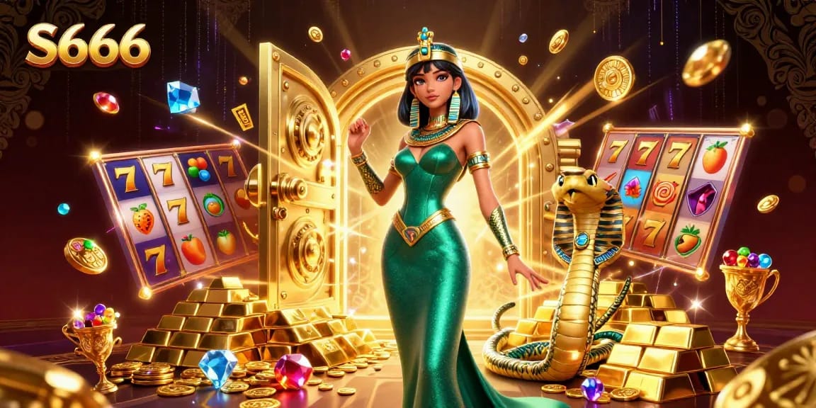 S666 invites players to enjoy the thrill of spinning slot reels surrounded by gleaming treasures.