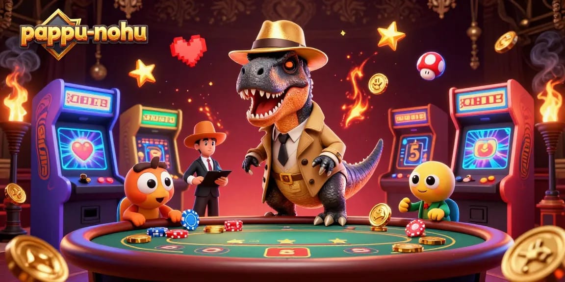 Experience thrilling moments at pappu-nohu with a velociraptor card counter and gaming excitement.