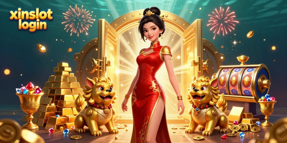 Spin the reels on xinslot login with glamorous characters and golden treasures bursting from a vault.