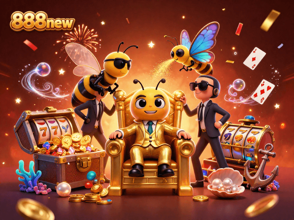 Engage in thrilling casino action with 888new, showcasing a vibrant scene of card games and slot reels.