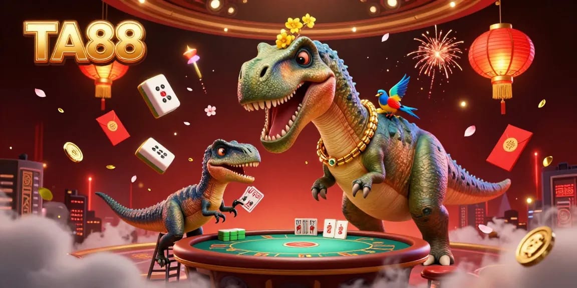 Experience TA88's vibrant casino spirit with animated scenes of card dealing and festive elements.
