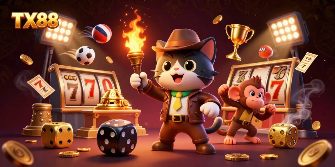 Experience thrilling wins with TX88 in a vibrant casino adventure, featuring dynamic characters and engaging gameplay.