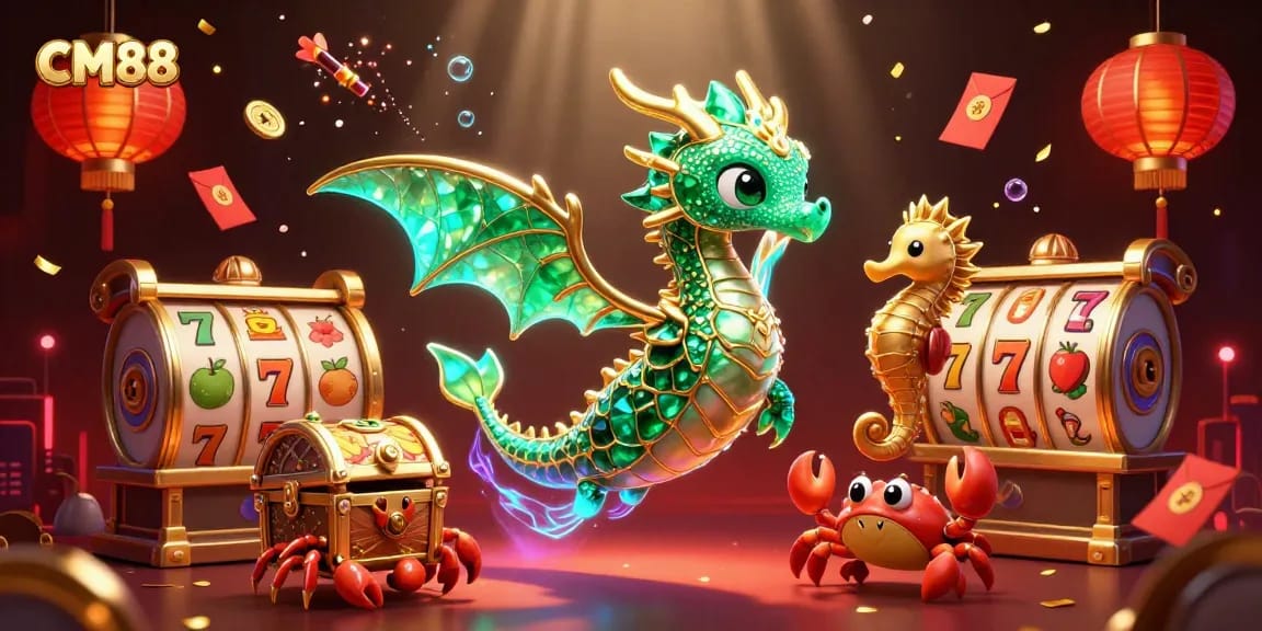 Experience exhilarating gaming action with CM88 and vibrant slots in a magical underwater scene.