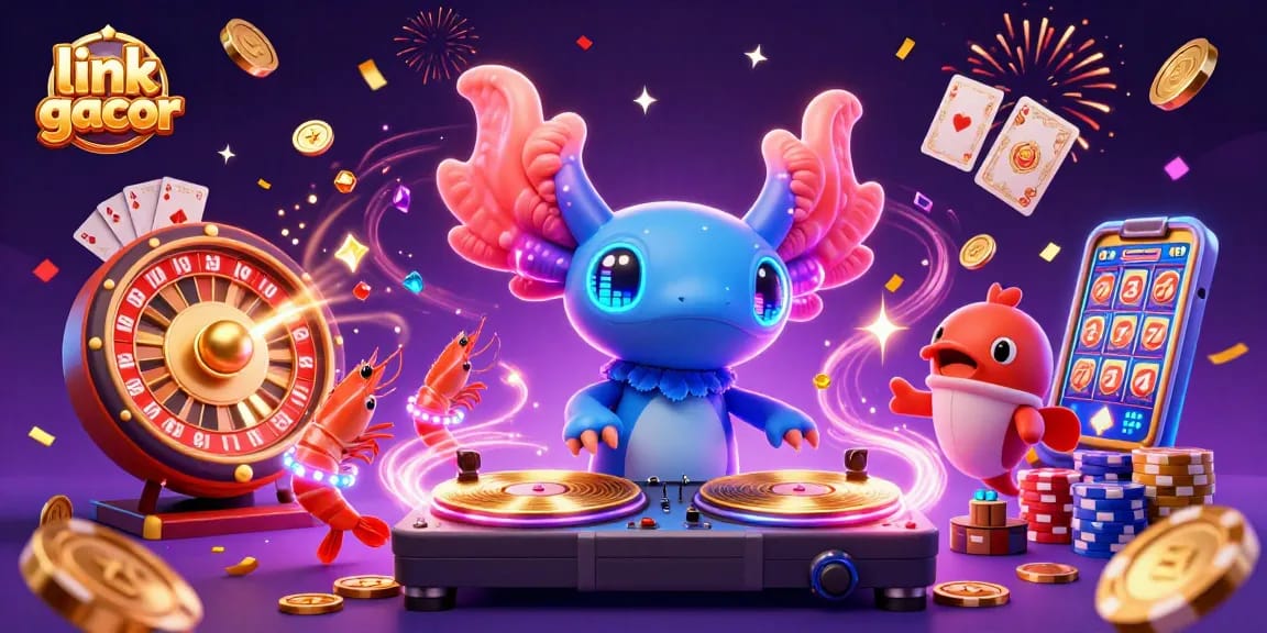 Spin with excitement in the link gacor online casino scene featuring vibrant characters and dynamic gambling elements.