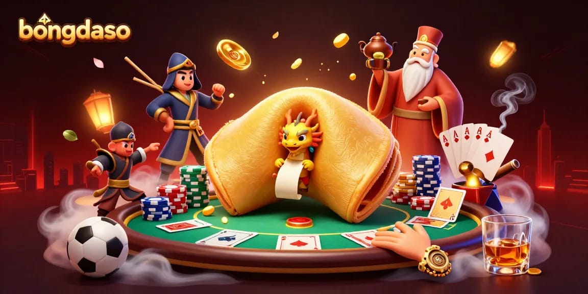 Bet on bongdaso with immersive visuals showcasing sports balls and poker elements in a vibrant casino scene.