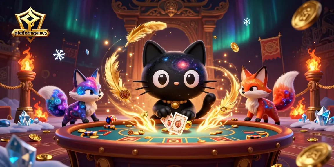 Engage in vibrant casino gameplay at platformgames with energetic cosmic characters and poker elements.