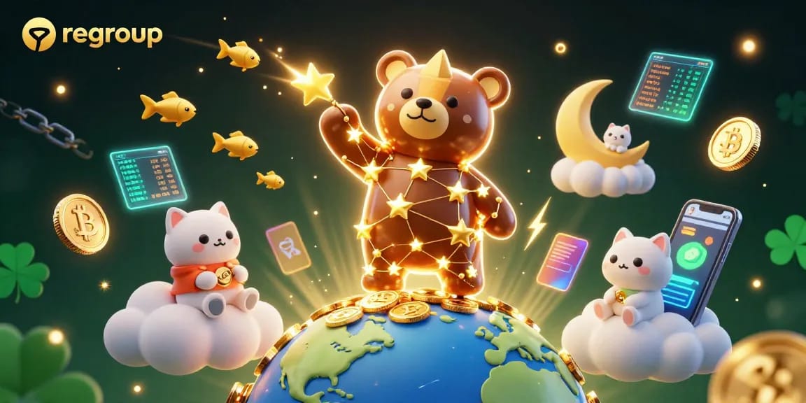 Experience the excitement of regroup gaming with vibrant 3D casino characters scooping coins.