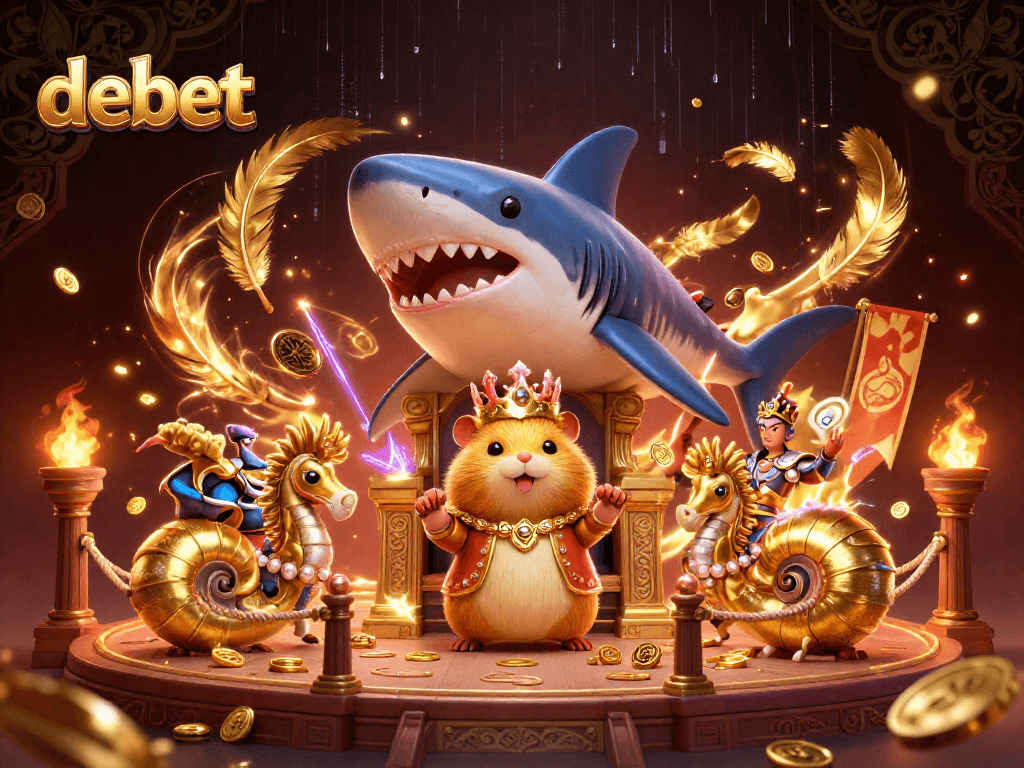 Experience thrilling debet action in a lavish casino setting with a hamster king and his royal guards.