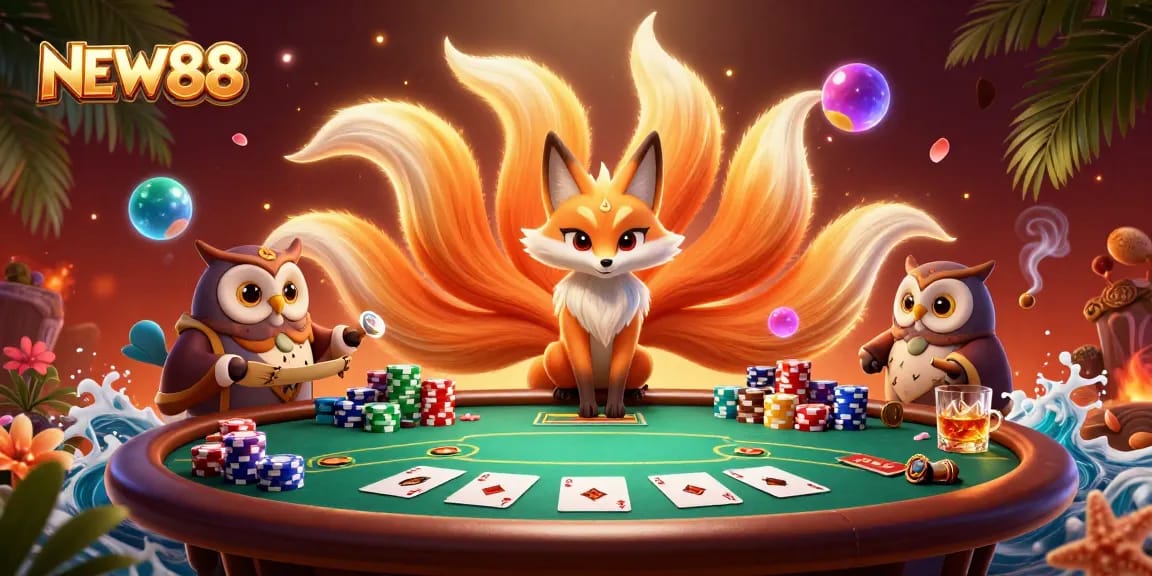 Experience the thrill at NEW88 with vibrant poker dynamics and enchanting characters.