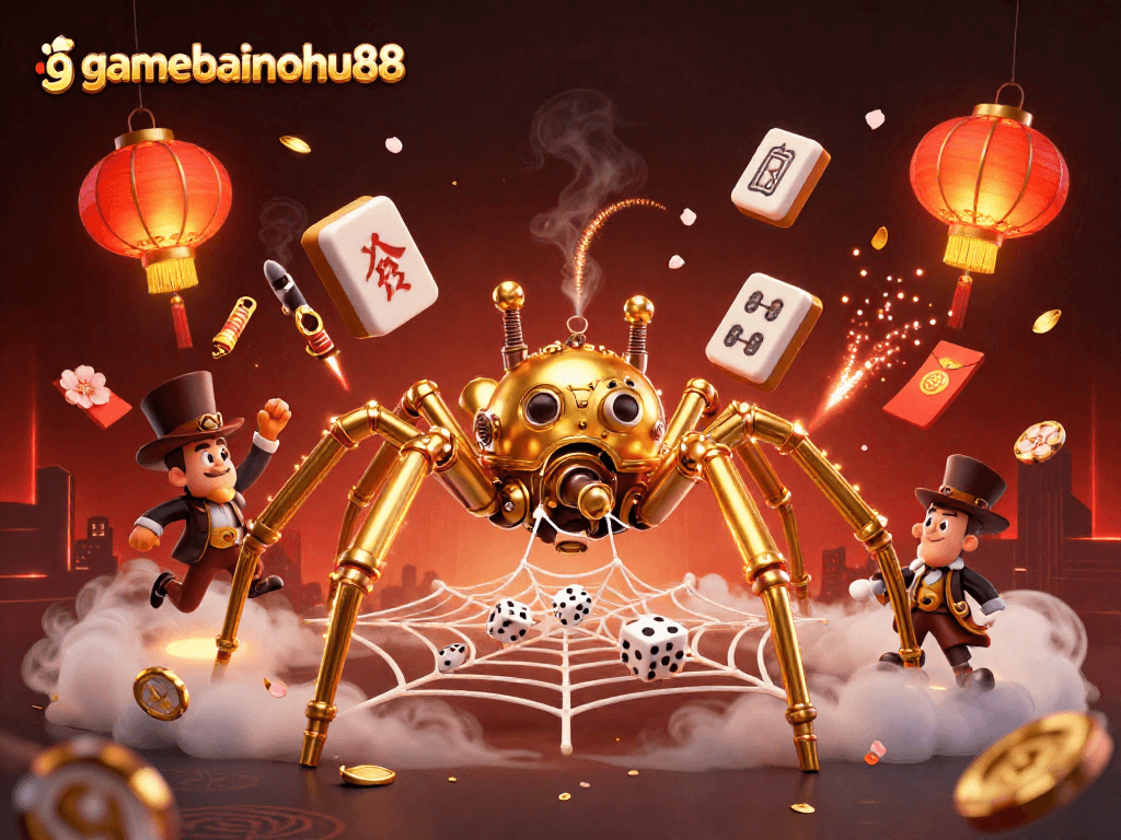 Engage with gamebainohu88's thrilling steampunk adventure featuring a whimsical spider and gambling elements.