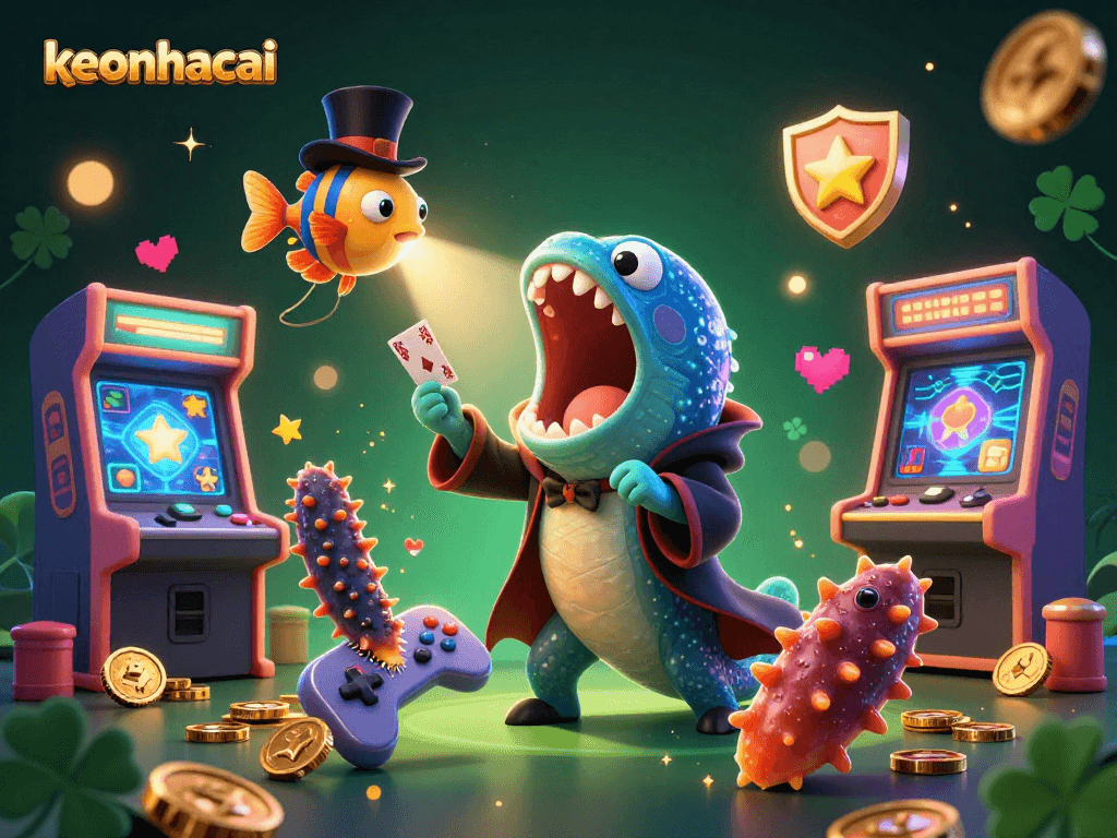 Experience thrilling magic with keonhacai's underwater casino art including quirky sea characters.