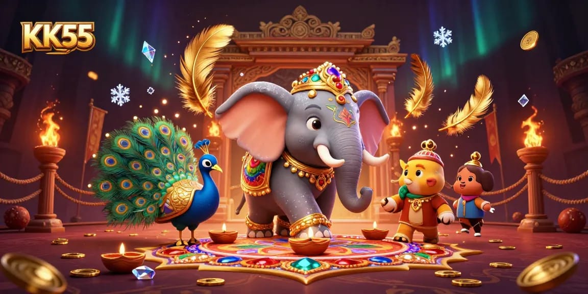 Experience thrilling gameplay at KK55 with vibrant casino elements and dynamic characters.