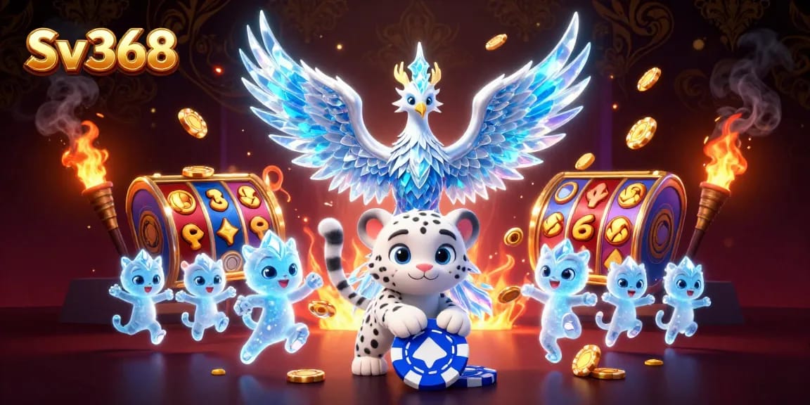 Spin the reels at Sv368 with a dazzling 3D phoenix and luminous poker elements.