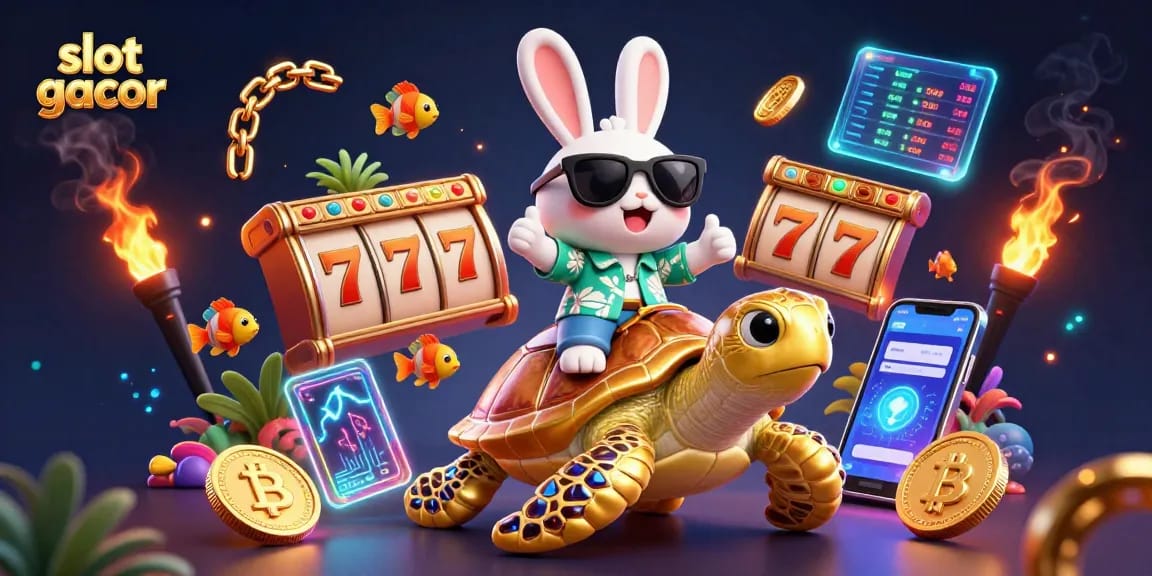 Experience the thrill of slot gacor with dynamic visuals of lucky symbols and vibrant colors.