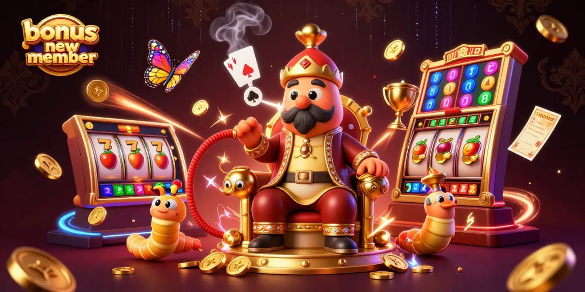 Menangkan bonus new member dengan slot menarik dalam ilustrasi kasino 3D yang mendebarkan.