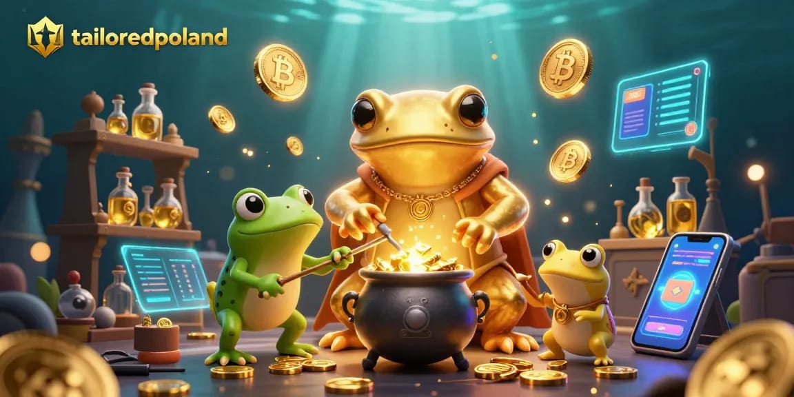 Win big with tailoredpoland's enchanting gold coin alchemy in this vibrant casino scene.